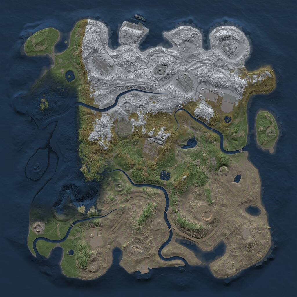 Rust Map: Procedural Map, Size: 4250, Seed: 1120623982, 17 Monuments