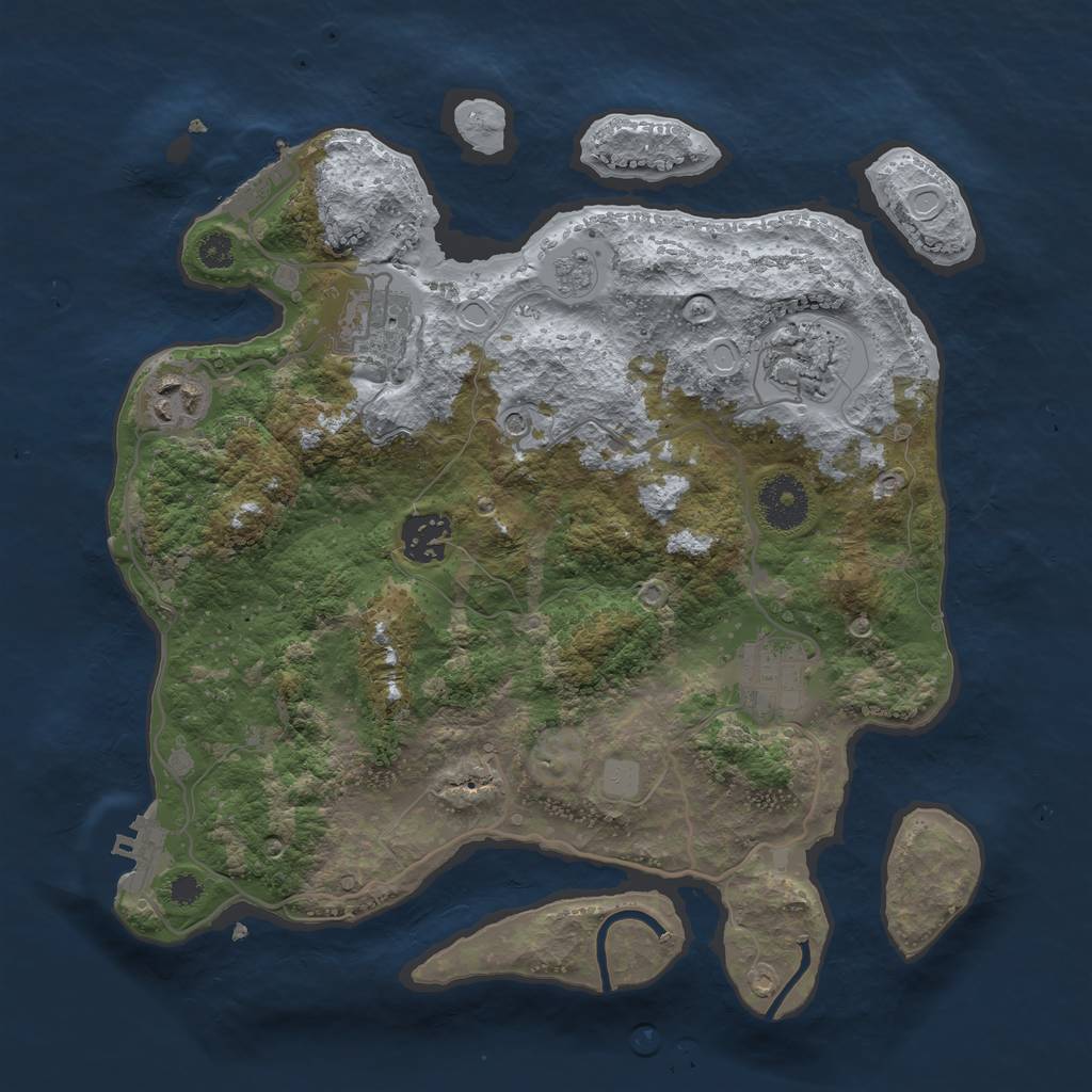Rust Map: Procedural Map, Size: 3200, Seed: 152, 12 Monuments