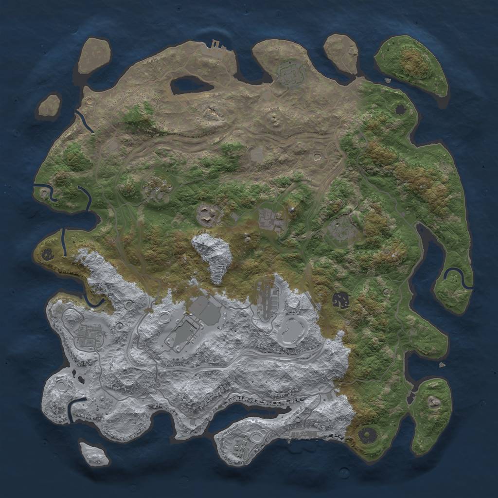Rust Map: Procedural Map, Size: 4250, Seed: 1630164780, 17 Monuments