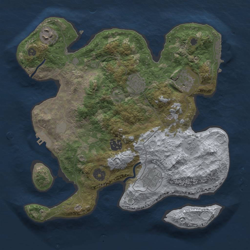 Rust Map: Procedural Map, Size: 3000, Seed: 57846859, 12 Monuments