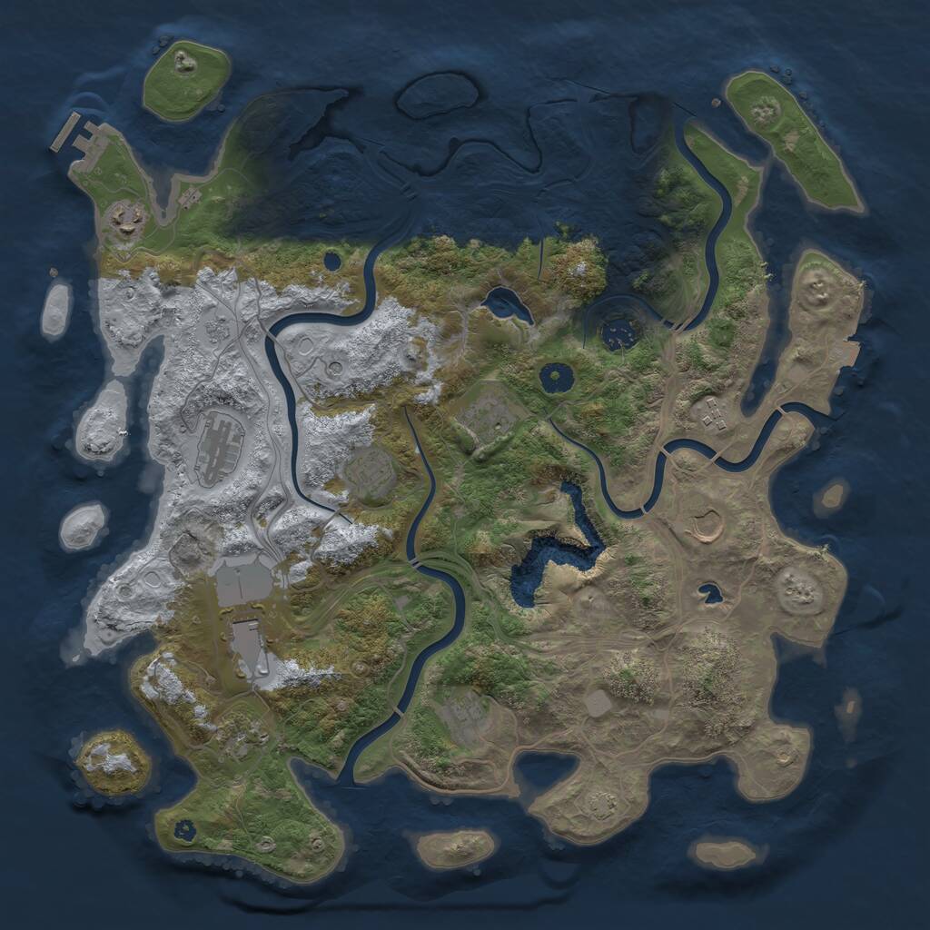 Rust Map: Procedural Map, Size: 4250, Seed: 1262786410, 15 Monuments
