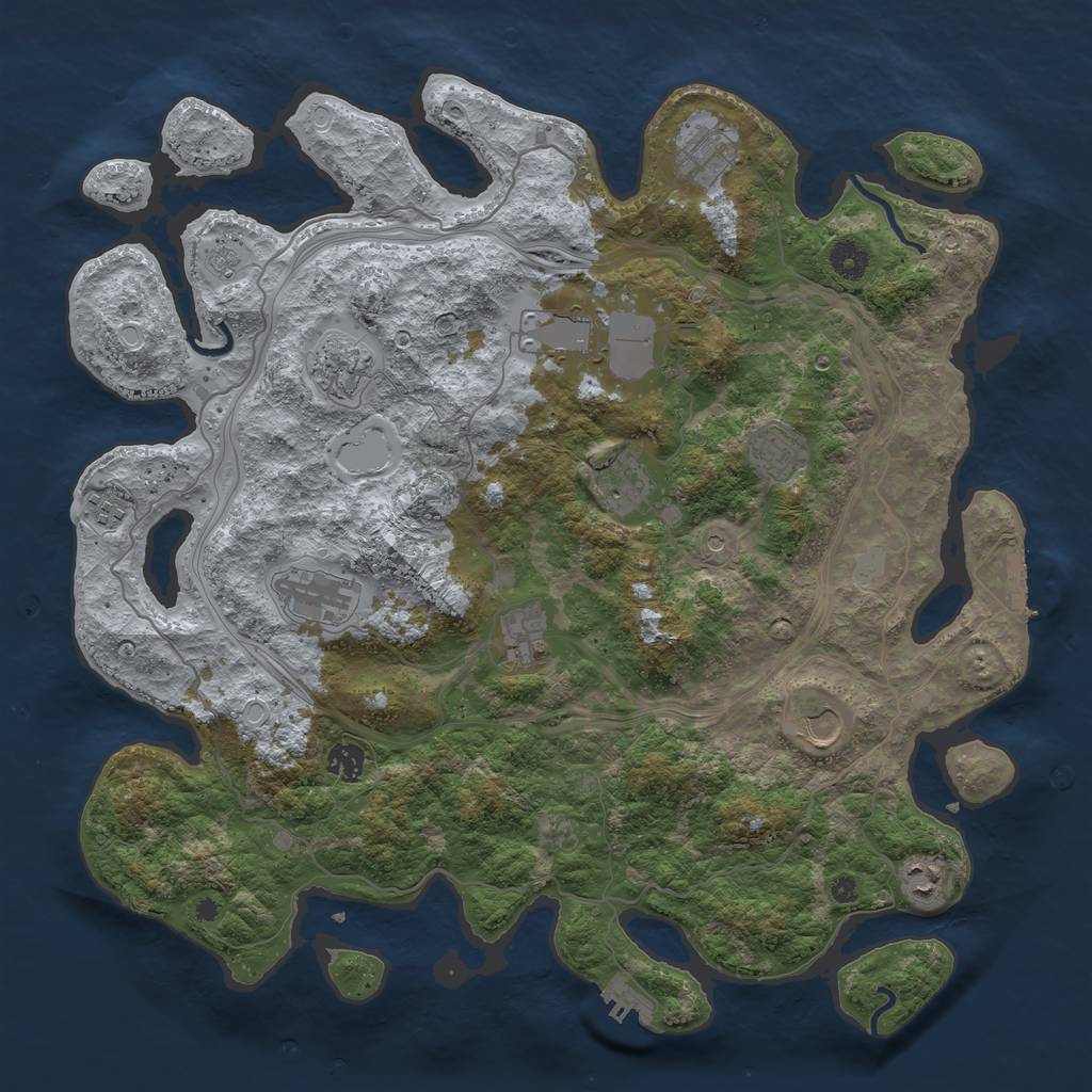 Rust Map: Procedural Map, Size: 4250, Seed: 1630164798, 18 Monuments