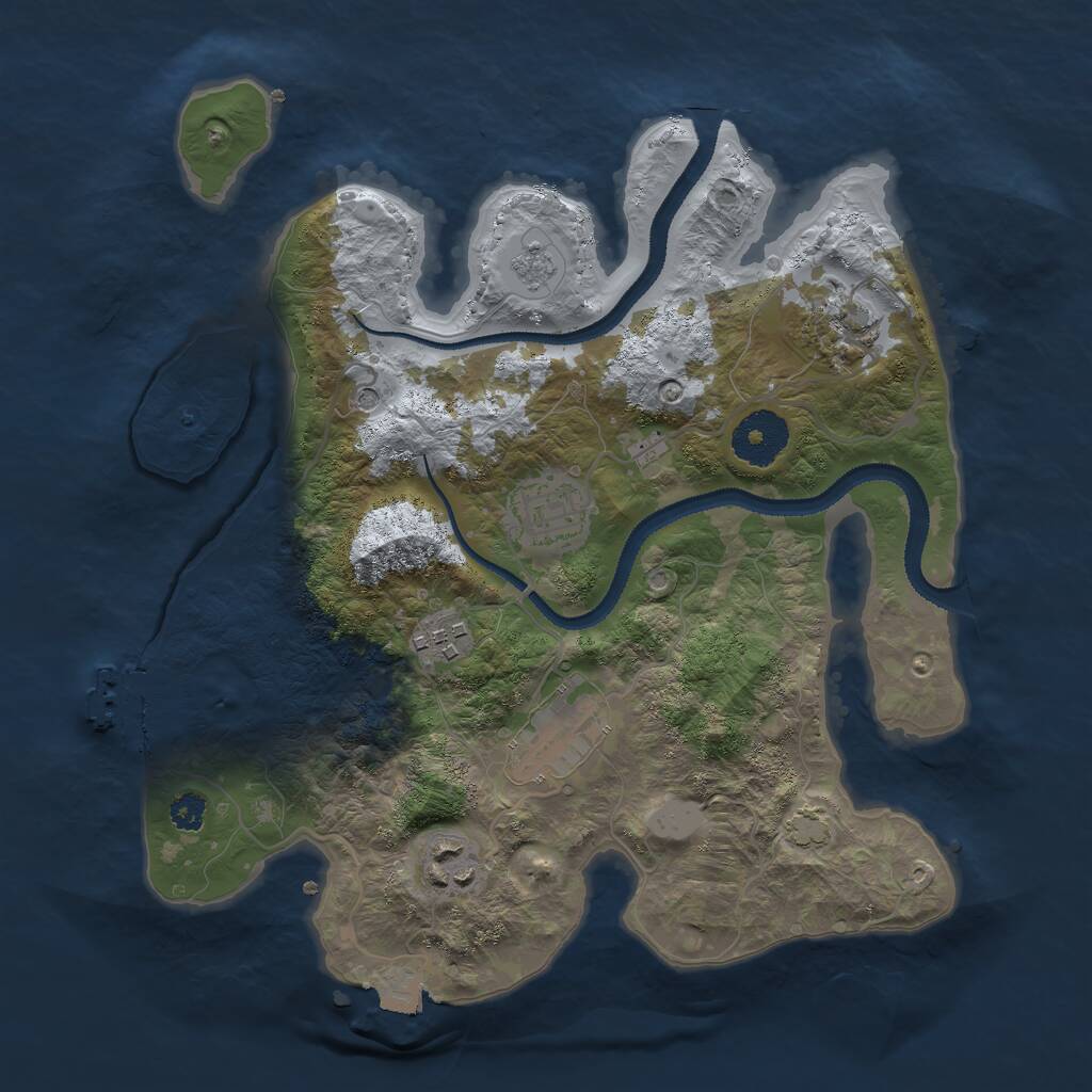 Rust Map: Procedural Map, Size: 3000, Seed: 1120623982, 10 Monuments