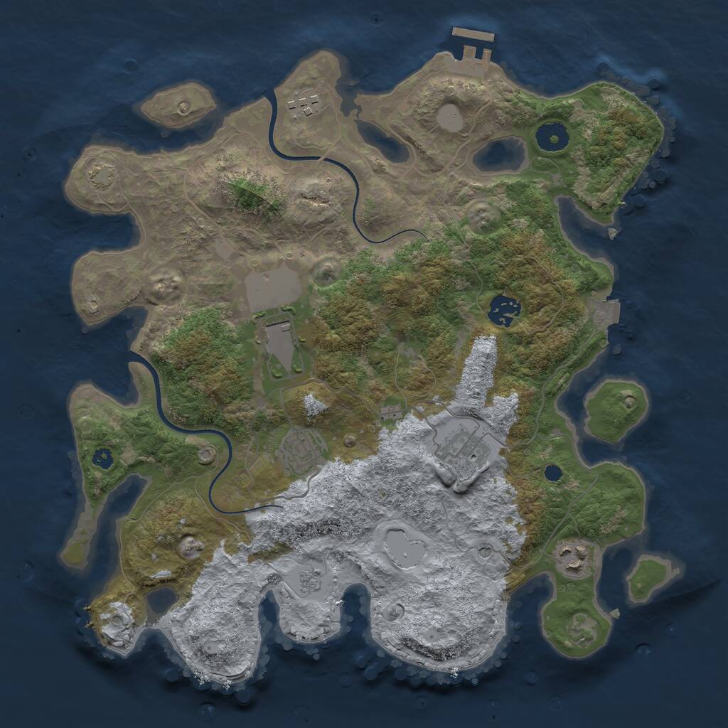 Rust Map: Procedural Map, Size: 3500, Seed: 1603, 11 Monuments