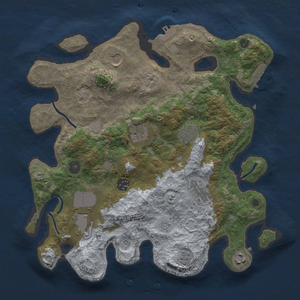 Rust Map: Procedural Map, Size: 3500, Seed: 1603, 15 Monuments