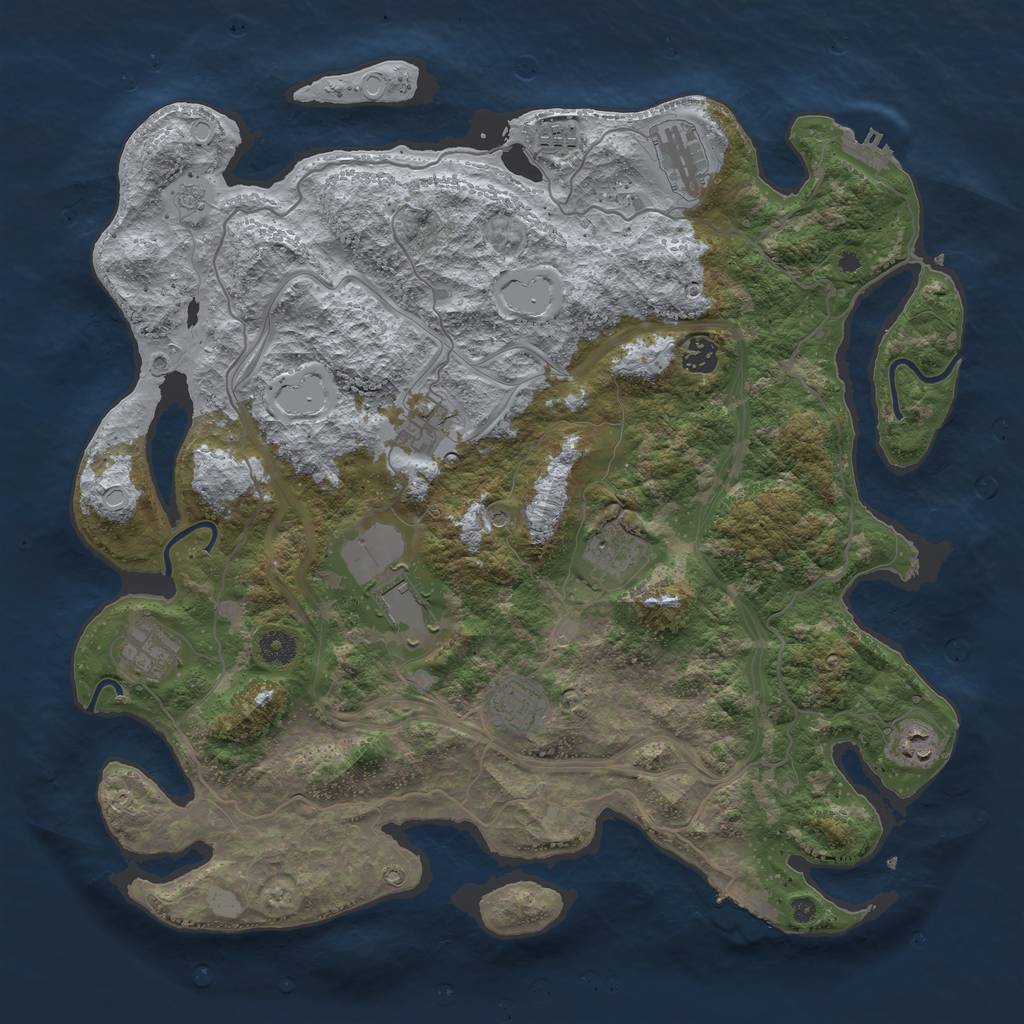 Rust Map: Procedural Map, Size: 4250, Seed: 313314140, 16 Monuments