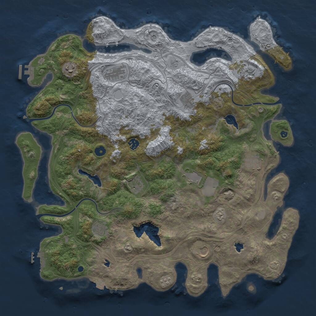Rust Map: Procedural Map, Size: 4500, Seed: 176840183, 17 Monuments