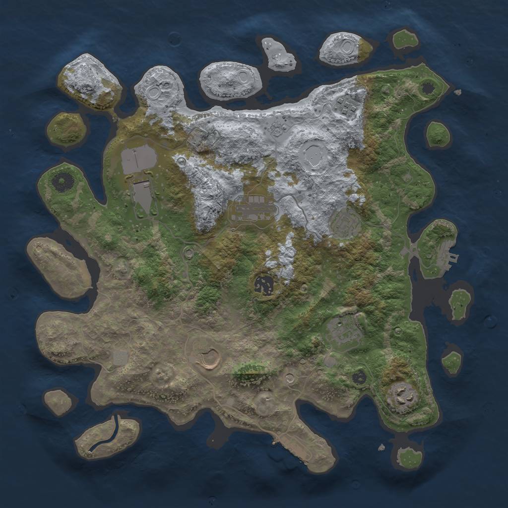 Rust Map: Procedural Map, Size: 3700, Seed: 536059428, 15 Monuments