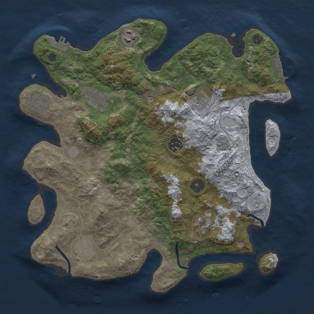 Rust Map: Procedural Map, Size: 3436, Seed: 3573, 15 Monuments