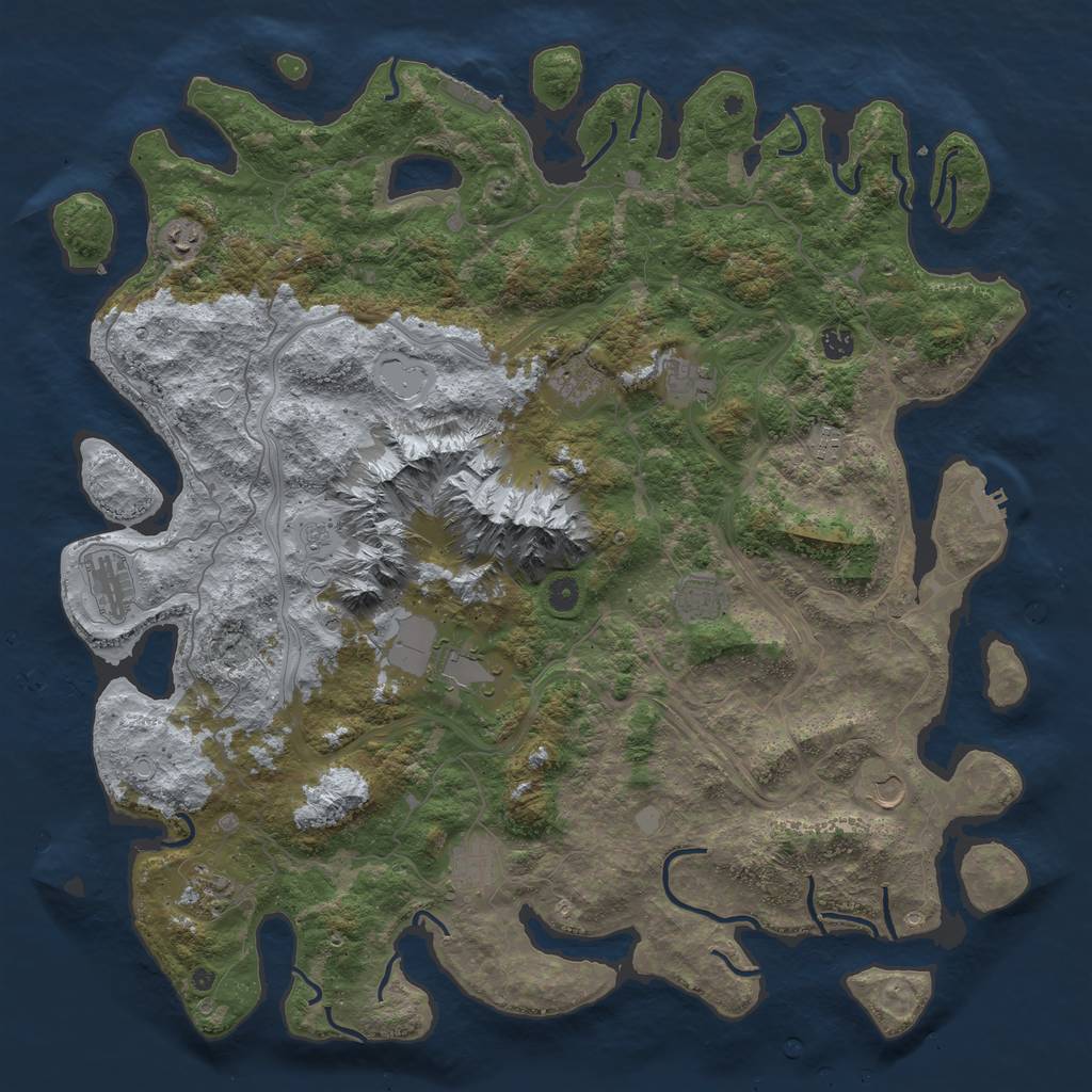Rust Map: Procedural Map, Size: 5000, Seed: 9283810, 18 Monuments