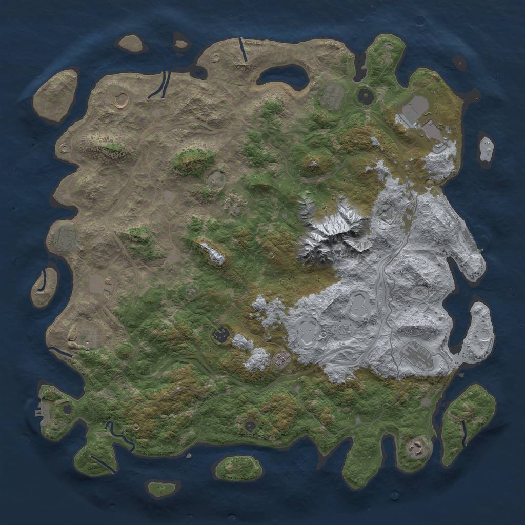 Rust Map: Procedural Map, Size: 5000, Seed: 634539559, 18 Monuments