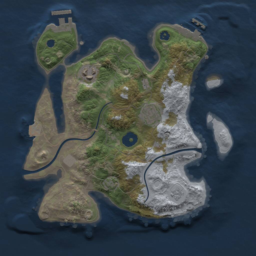 Rust Map: Procedural Map, Size: 2600, Seed: 1278327242, 7 Monuments