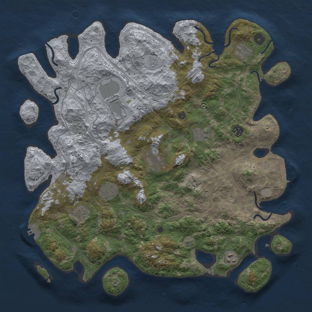 Rust Map: Procedural Map, Size: 4250, Seed: 85463748, 16 Monuments