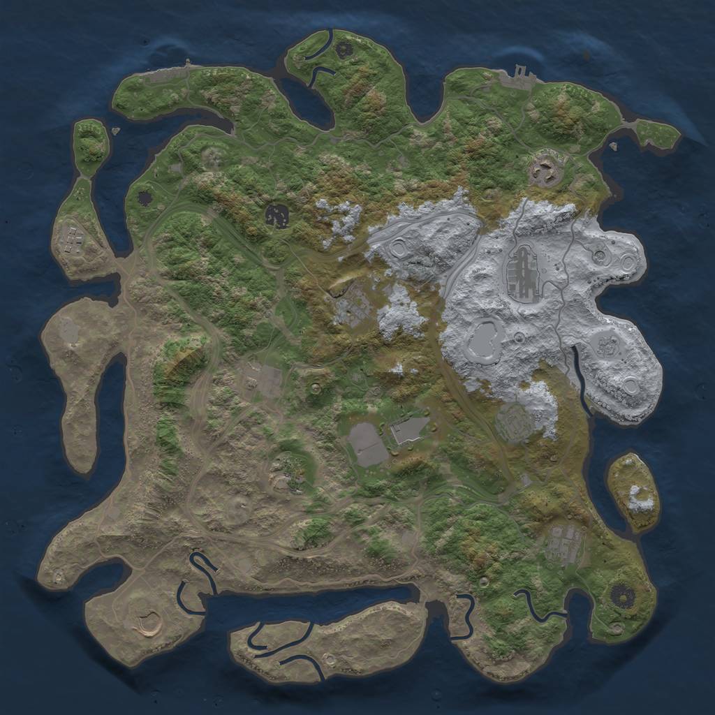 Rust Map: Procedural Map, Size: 4250, Seed: 77362308, 18 Monuments