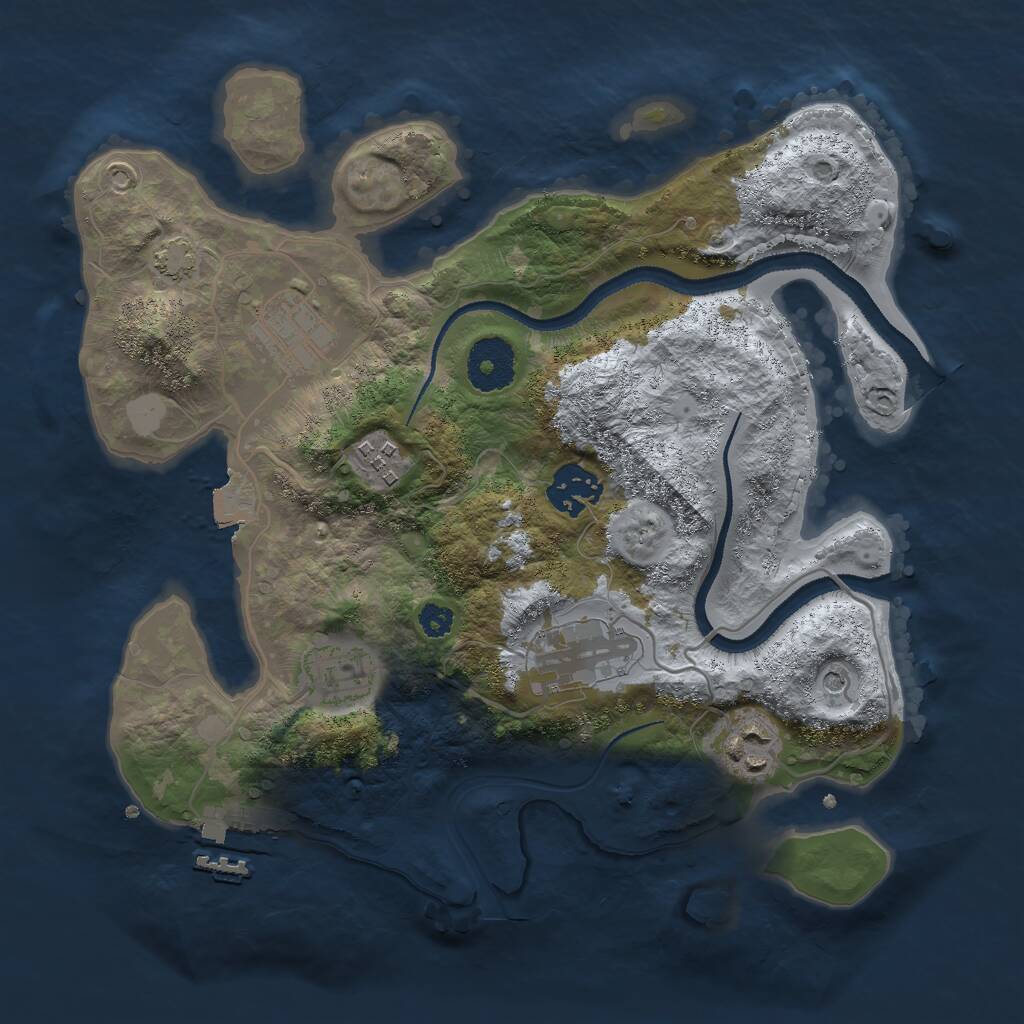 Rust Map: Procedural Map, Size: 3000, Seed: 1545980832, 10 Monuments