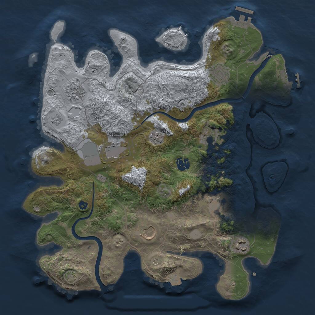 Rust Map: Procedural Map, Size: 3500, Seed: 198201874, 15 Monuments