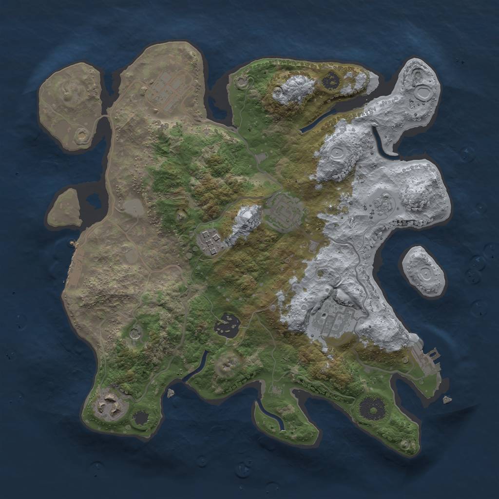Rust Map: Procedural Map, Size: 3000, Seed: 454940017, 13 Monuments