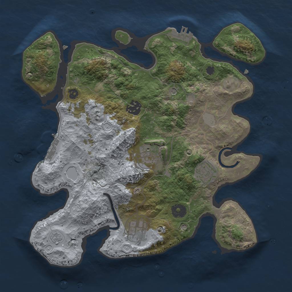 Rust Map: Procedural Map, Size: 3000, Seed: 7163904, 11 Monuments