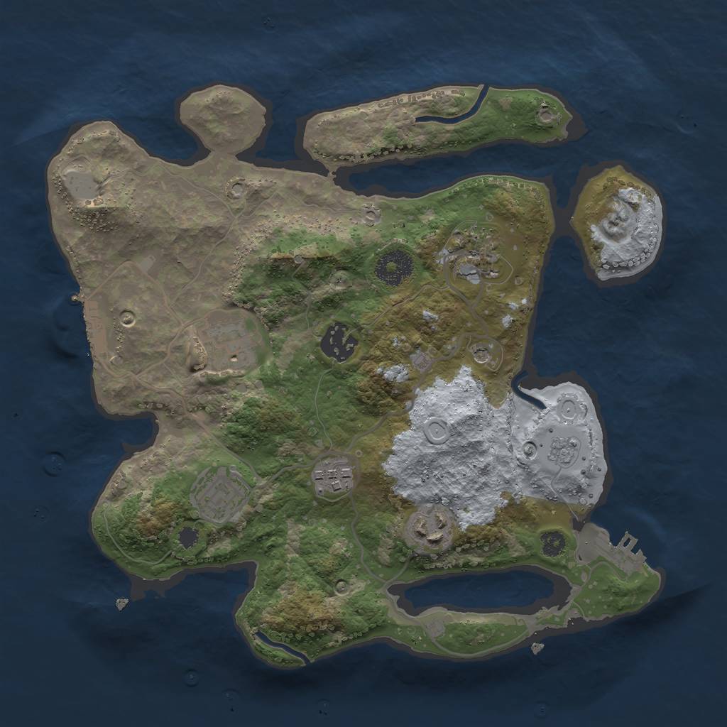 Rust Map: Procedural Map, Size: 3000, Seed: 54656, 13 Monuments