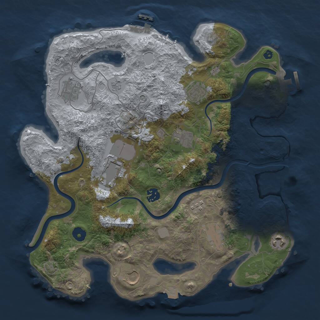 Rust Map: Procedural Map, Size: 3500, Seed: 537344029, 15 Monuments