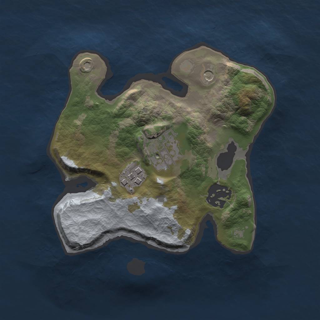 Rust Map: Barren, Size: 2000, Seed: 1569, 6 Monuments