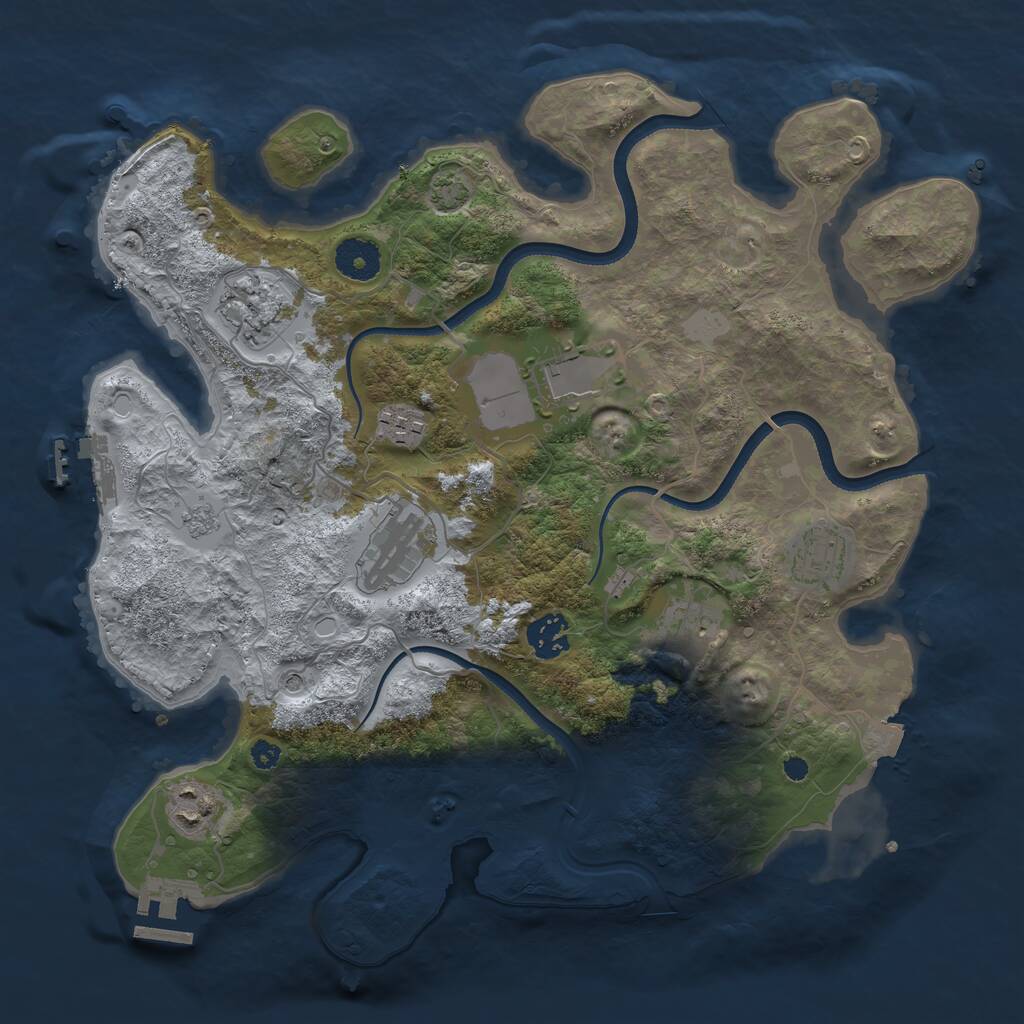 Rust Map: Procedural Map, Size: 3500, Seed: 37173748, 14 Monuments