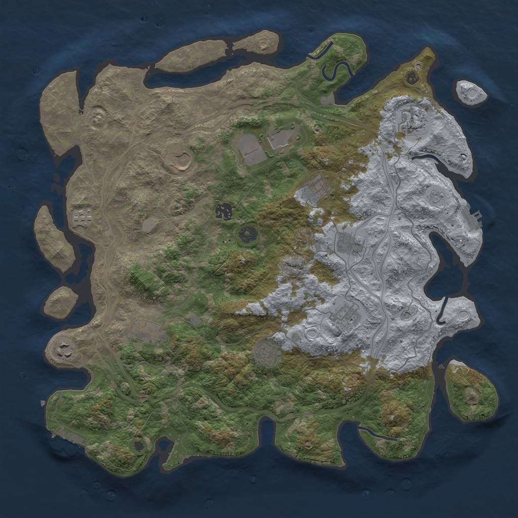 Rust Map: Procedural Map, Size: 4350, Seed: 650000007, 18 Monuments