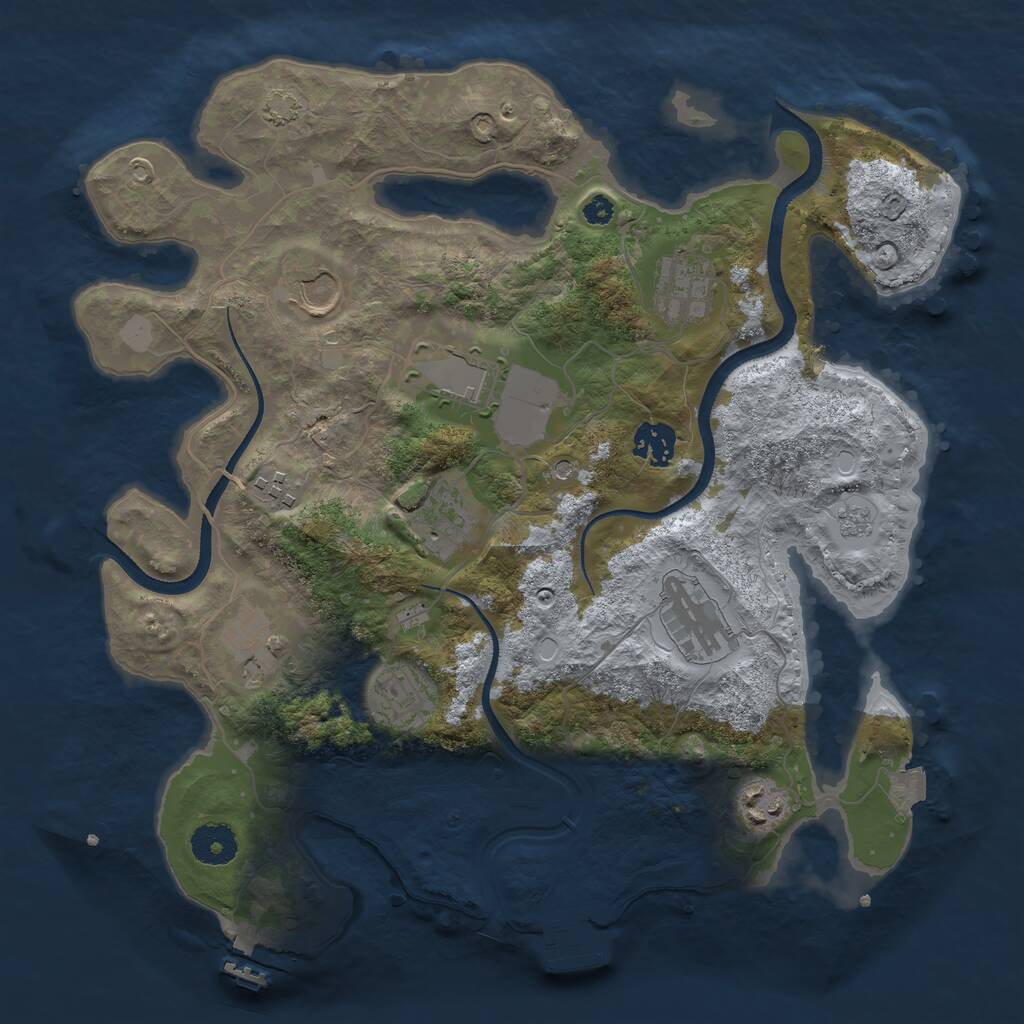Rust Map: Procedural Map, Size: 3500, Seed: 482923263, 16 Monuments