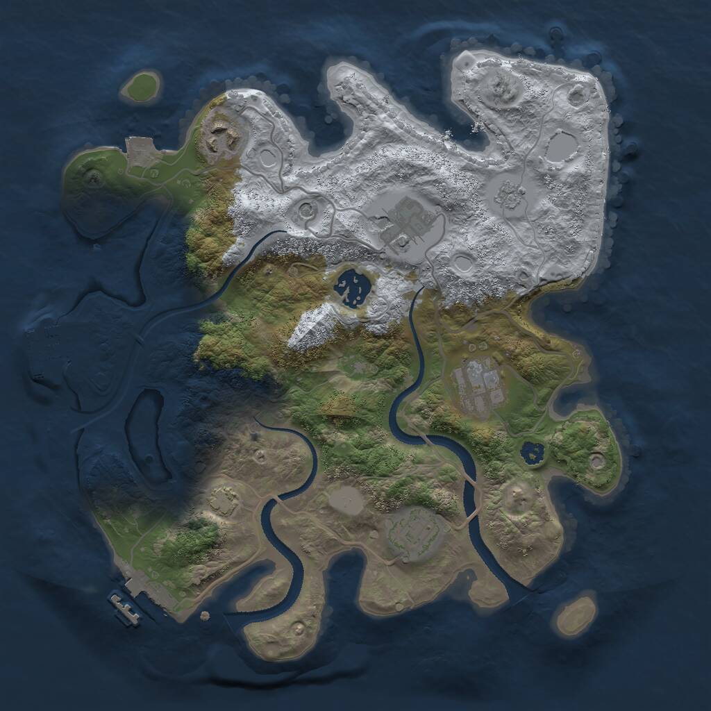 Rust Map: Procedural Map, Size: 3000, Seed: 270433354, 11 Monuments