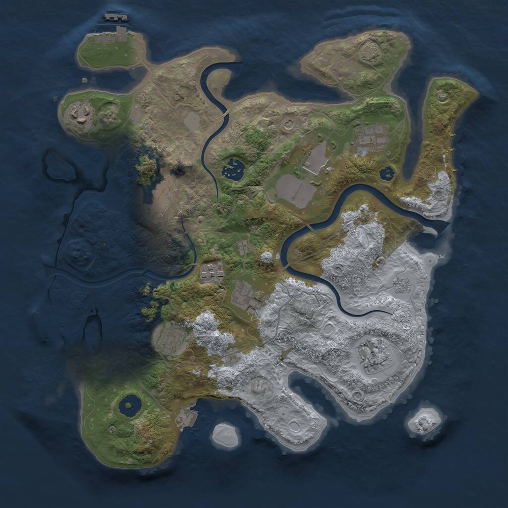 Rust Map: Procedural Map, Size: 3500, Seed: 20230317, 15 Monuments