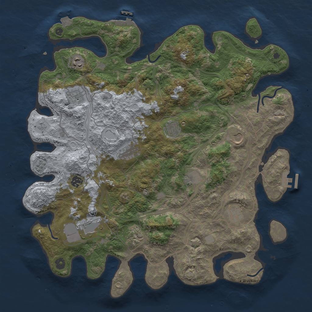 Rust Map: Procedural Map, Size: 4250, Seed: 6555, 19 Monuments