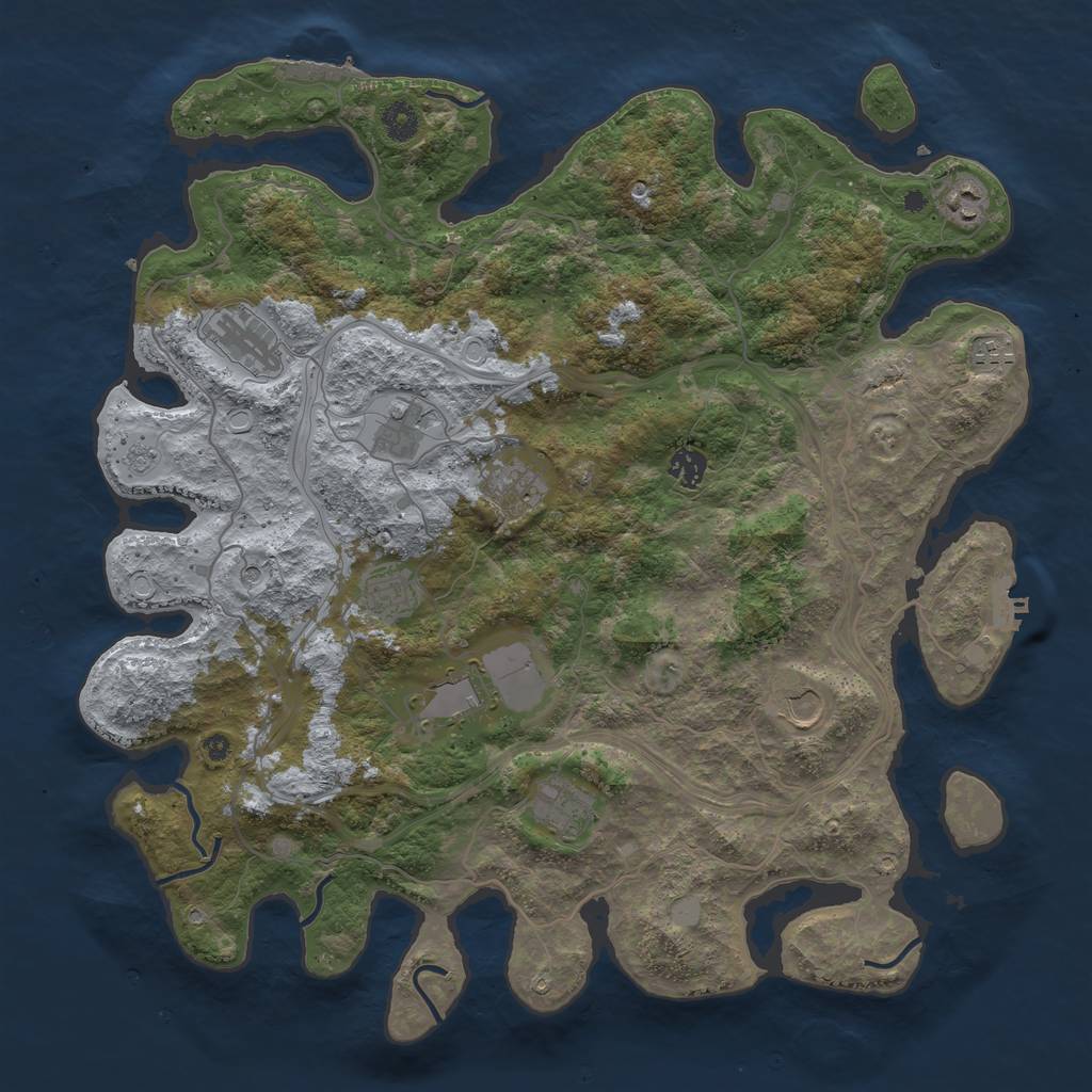 Rust Map: Procedural Map, Size: 4250, Seed: 6555, 17 Monuments