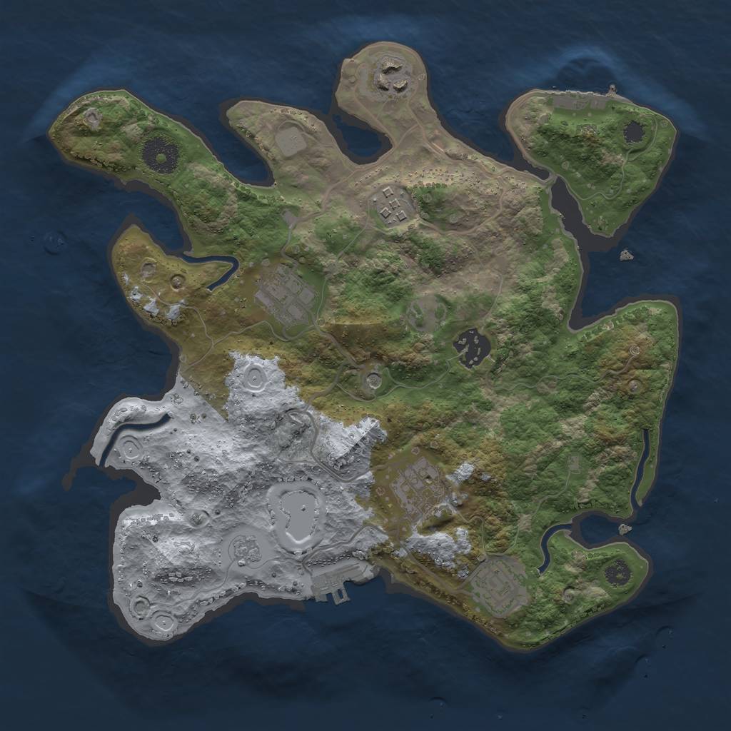 Rust Map: Procedural Map, Size: 3000, Seed: 132656801, 13 Monuments
