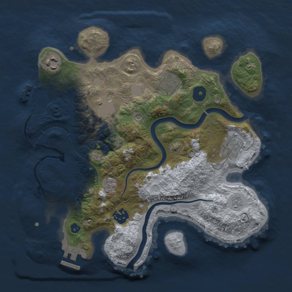 Rust Map: Procedural Map, Size: 3000, Seed: 126903041, 12 Monuments