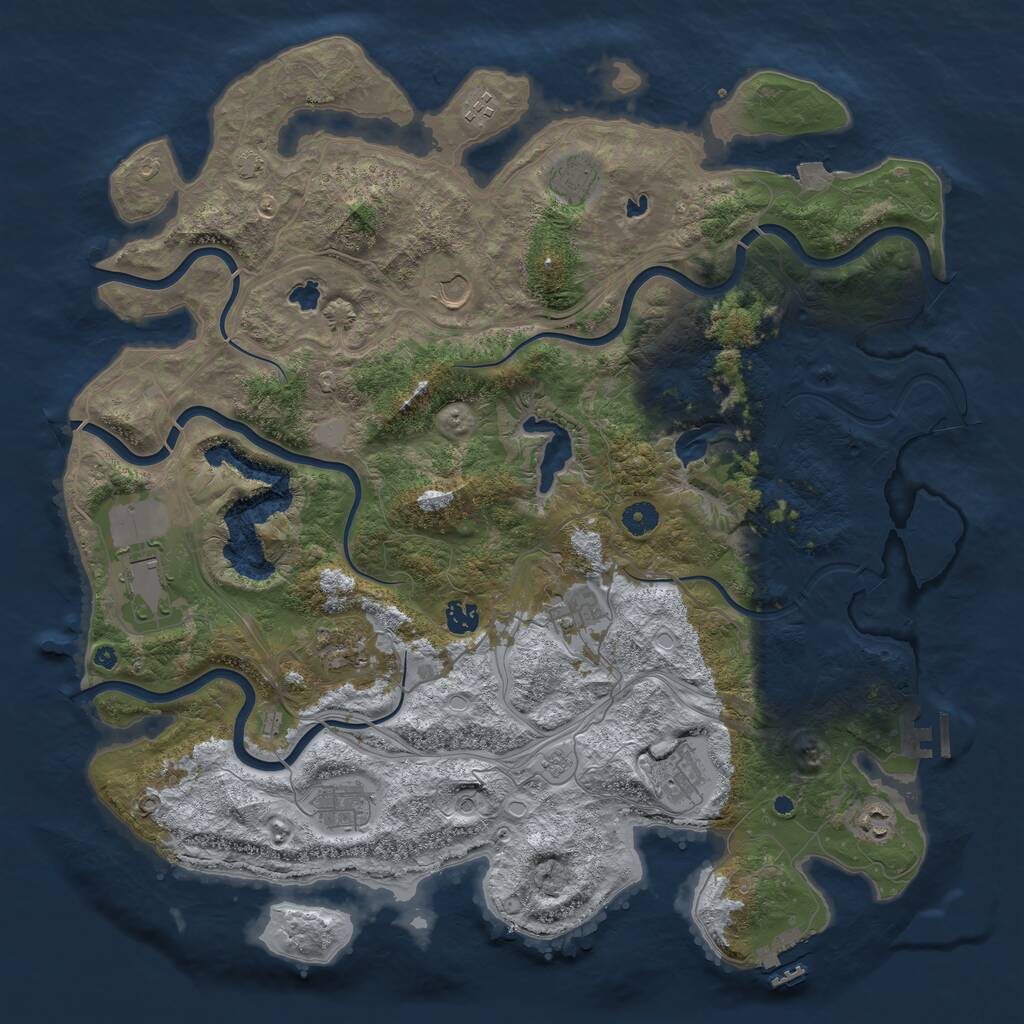 Rust Map: Procedural Map, Size: 4500, Seed: 859103418, 16 Monuments