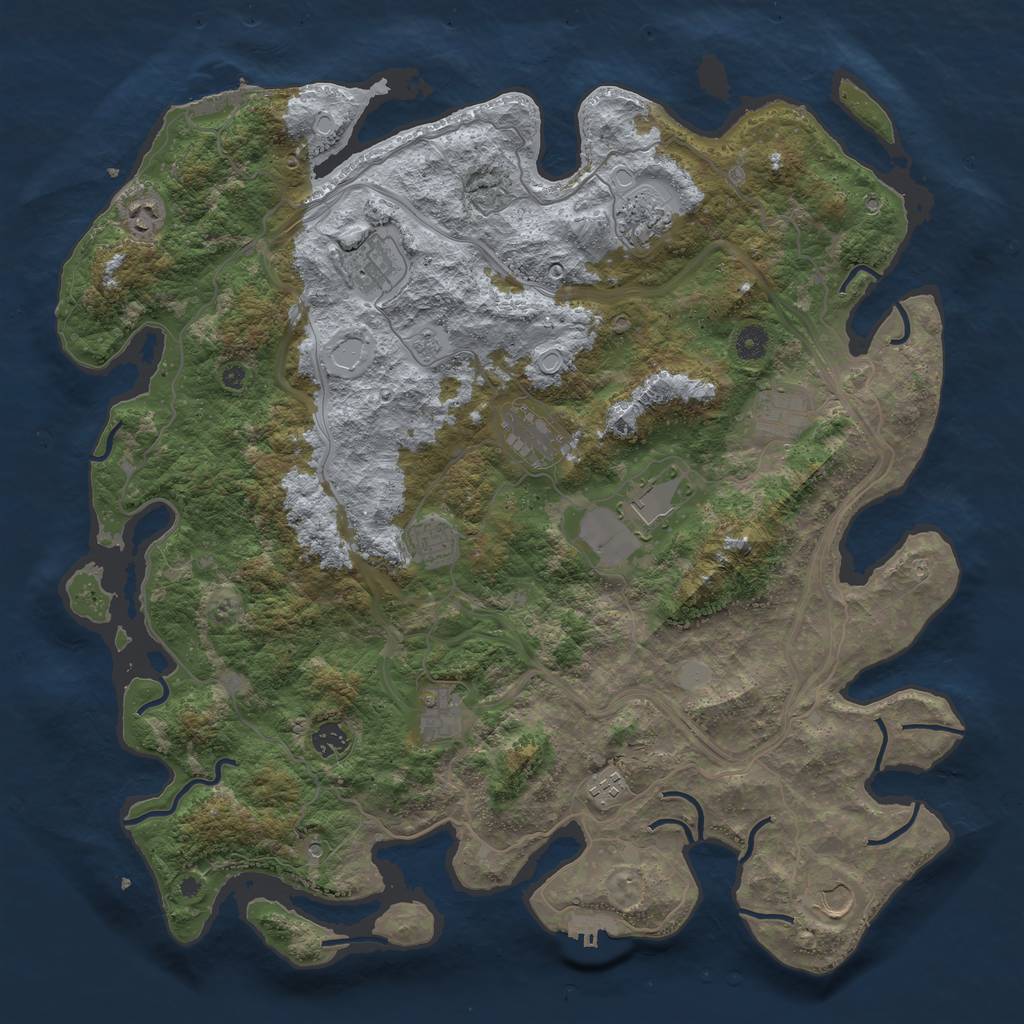 Rust Map: Procedural Map, Size: 4500, Seed: 40400, 18 Monuments