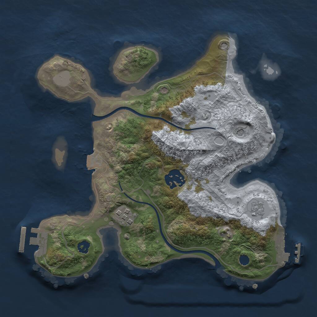 Rust Map: Procedural Map, Size: 2500, Seed: 87167, 7 Monuments