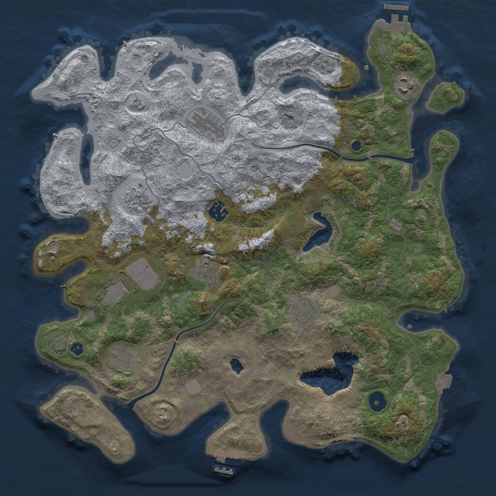 Rust Map: Procedural Map, Size: 4000, Seed: 19540512, 15 Monuments