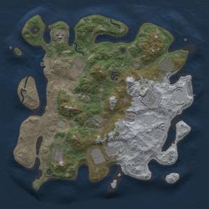 Thumbnail Rust Map: Procedural Map, Size: 3500, Seed: 543797608, 15 Monuments