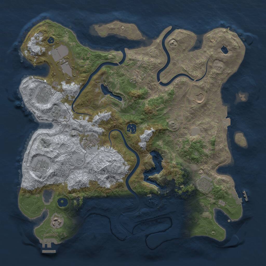 Rust Map: Procedural Map, Size: 4000, Seed: 622776026, 16 Monuments