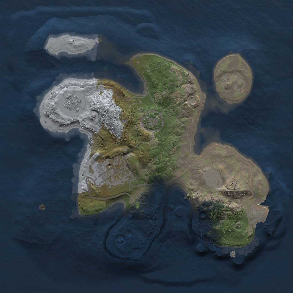 Rust Map: Procedural Map, Size: 2000, Seed: 1495537896, 5 Monuments
