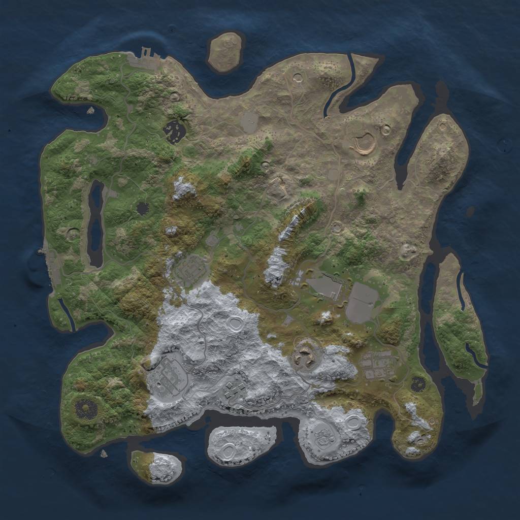 Rust Map: Procedural Map, Size: 3500, Seed: 1960099271, 15 Monuments