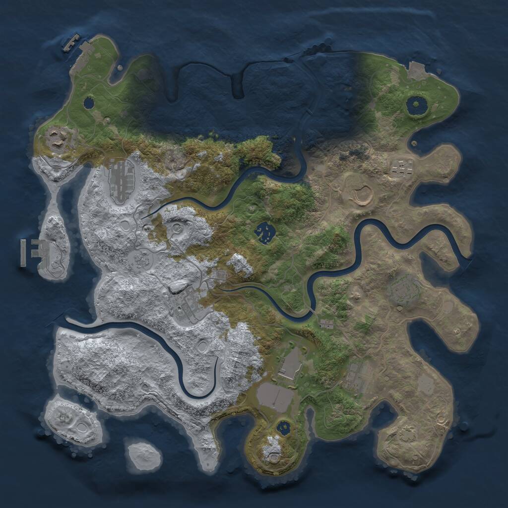 Rust Map: Procedural Map, Size: 3750, Seed: 678627173, 15 Monuments