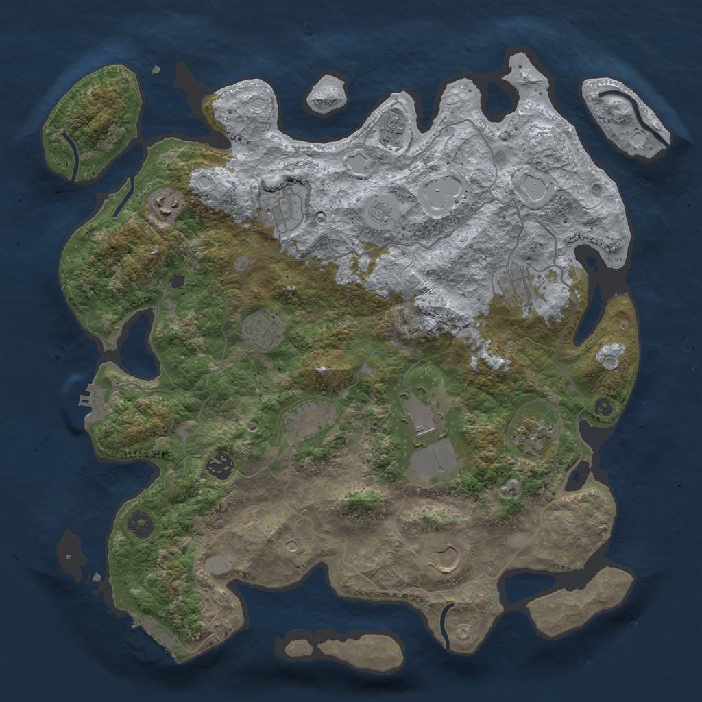 Rust Map: Procedural Map, Size: 4000, Seed: 139517110, 17 Monuments