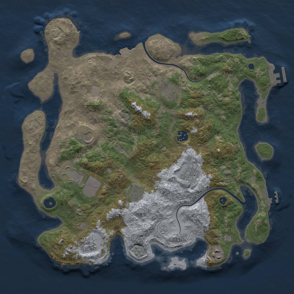 Rust Map: Procedural Map, Size: 3900, Seed: 571617, 15 Monuments