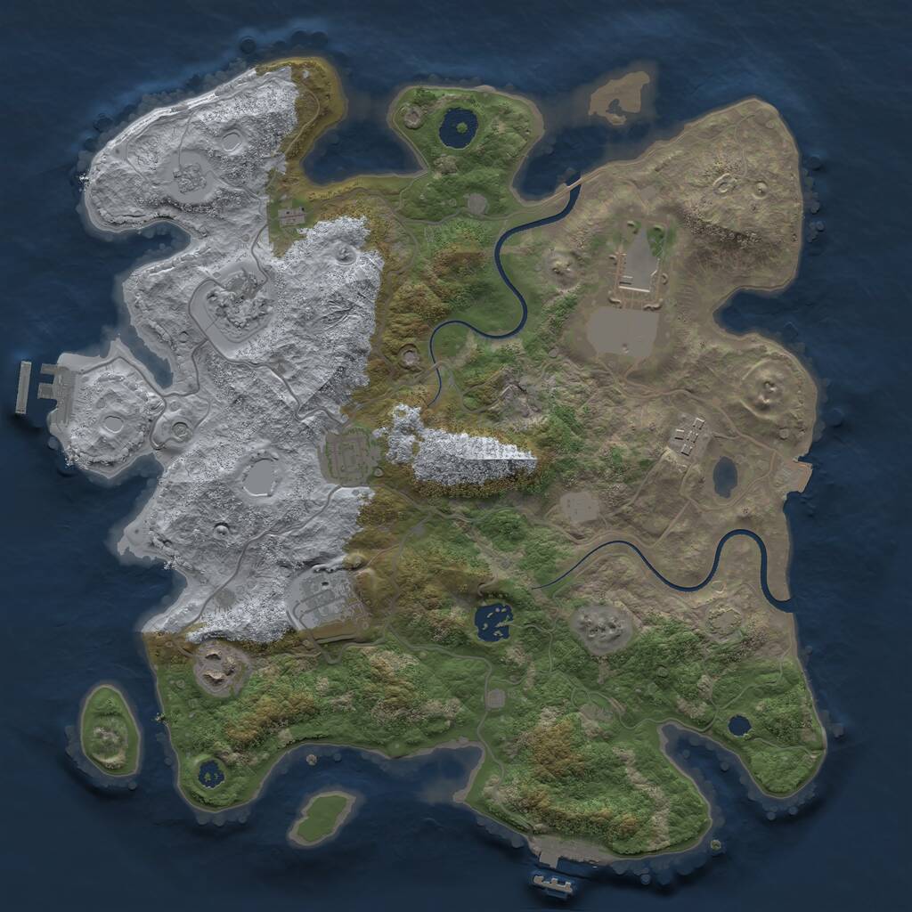 Rust Map: Procedural Map, Size: 3500, Seed: 17534876, 13 Monuments