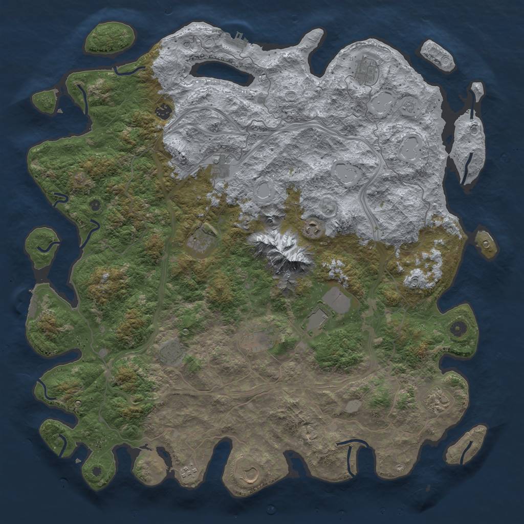 Rust Map: Procedural Map, Size: 5000, Seed: 320647774, 18 Monuments