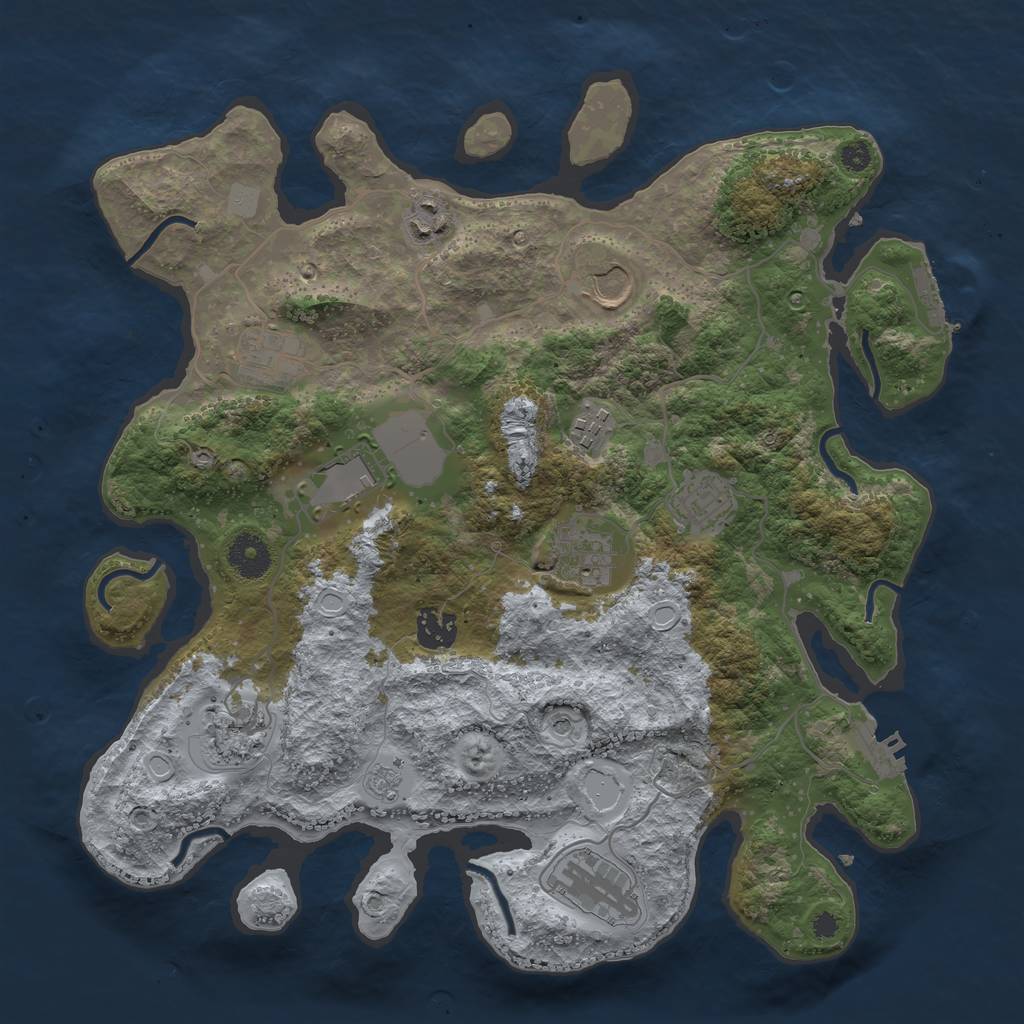 Rust Map: Procedural Map, Size: 3600, Seed: 11403, 17 Monuments