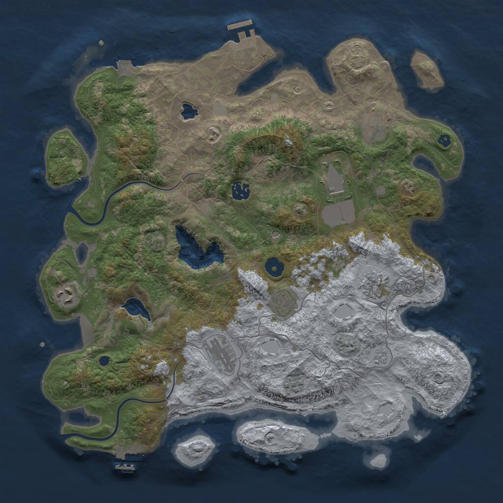 Rust Map: Procedural Map, Size: 4000, Seed: 27011998, 14 Monuments