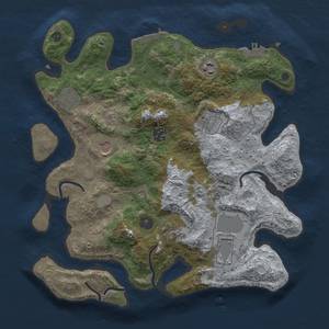 Thumbnail Rust Map: Procedural Map, Size: 3500, Seed: 141682498, 14 Monuments